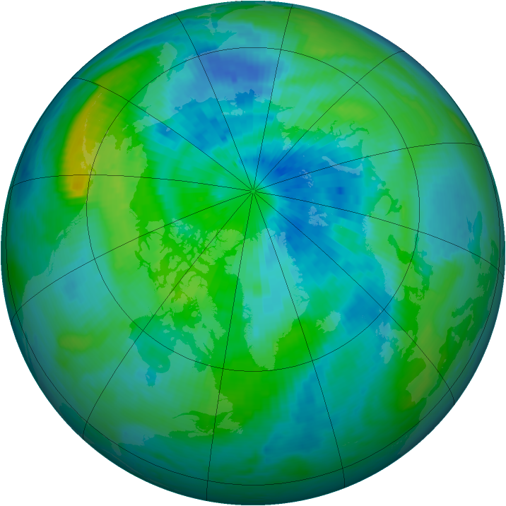Arctic ozone map for 21 September 1994